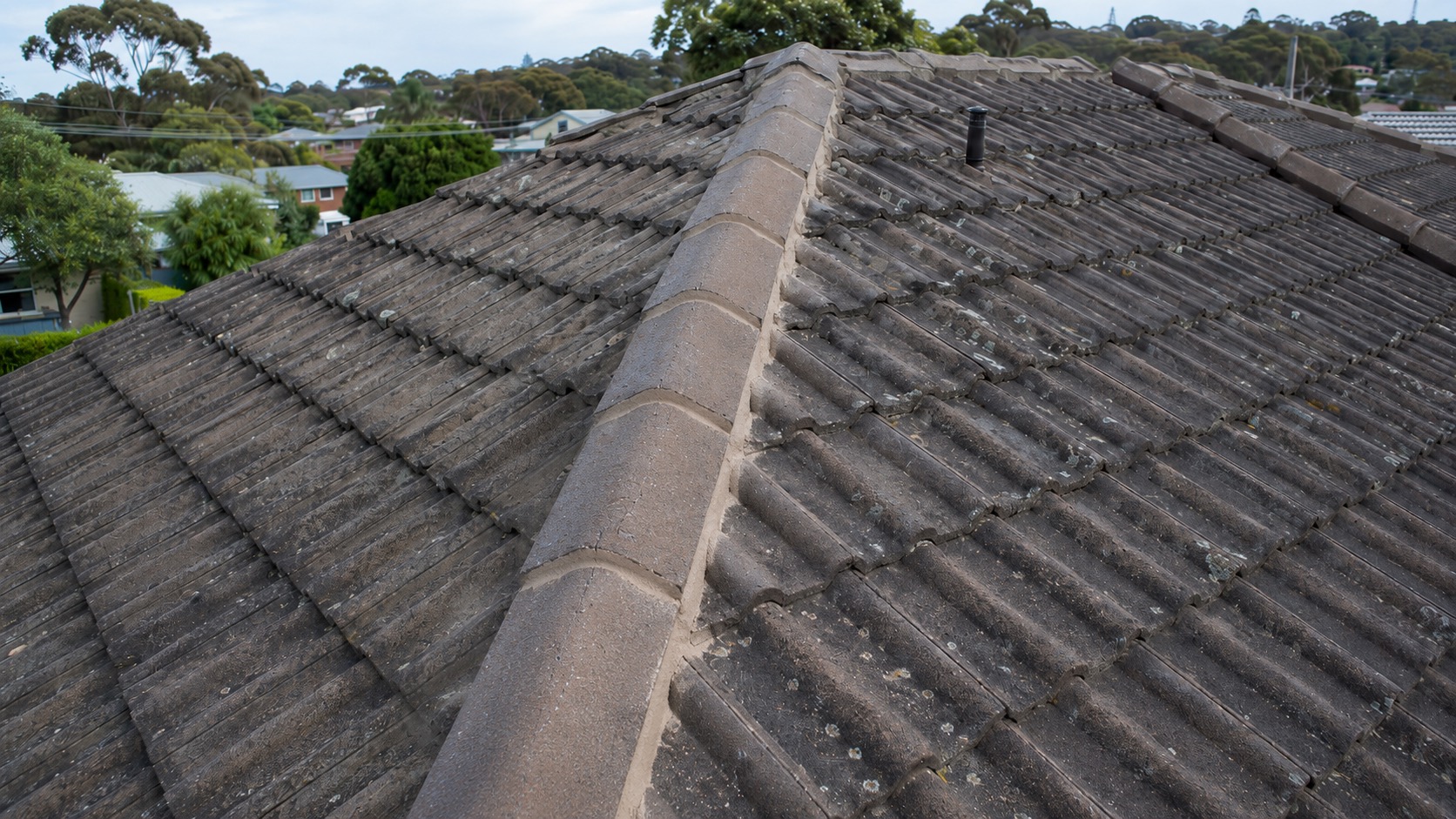 Completed roofing work